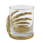 Skeleton Hand Whiskey Glasses | Set of 1 or 2 | Juice Glasses | Drinkware | Statement Barware | Halloween Glasses | Gold, Silver or Antique Finish-2