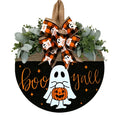 Halloween Ghost & Pumpkin Wreath-0