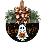 Halloween Ghost & Pumpkin Wreath-0