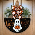 Halloween Ghost & Pumpkin Wreath-2