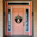 Halloween Ghost & Pumpkin Wreath-1