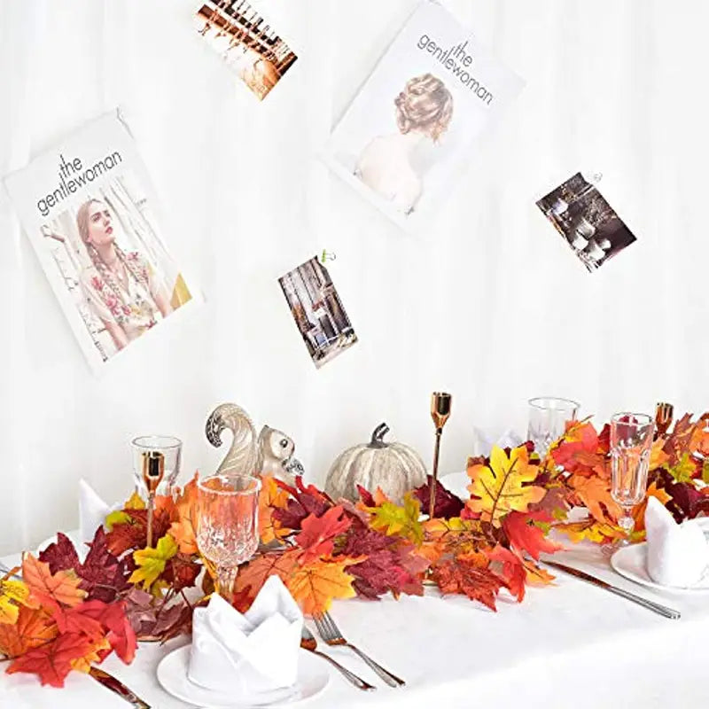 Autumn Maple Leaf Hanging Vine Garland-4