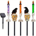 5-Pack Solar Skull & Candle Lights with Black Crow – Waterproof-0