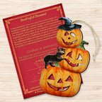 Scary Stacking Pumpkins Wooden Ornaments by G. DeBrekht - Thanksgiving Halloween Decor - 8158415-3