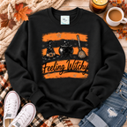 Feeling Witchy Halloween Cauldron Hat and Broom Graphic-9