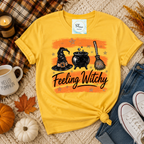 Feeling Witchy Halloween Cauldron Hat and Broom Graphic-6