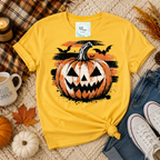 Grunge Jack-O'-Lantern and Bats Halloween Graphic-8