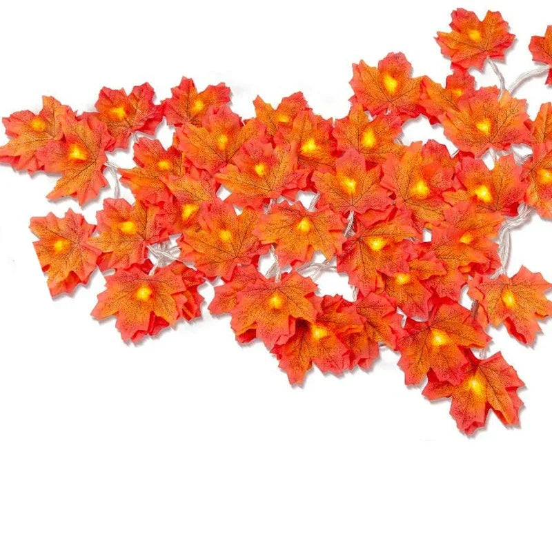 Christmas Decoration Maple Leaf LED Light String Garland-2