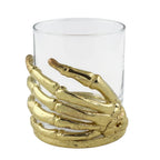 Skeleton Hand Whiskey Glasses | Set of 1 or 2 | Juice Glasses | Drinkware | Statement Barware | Halloween Glasses | Gold, Silver or Antique Finish-1