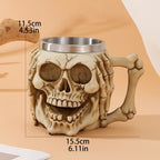 3D Skull Ghost Head Halloween Mug-2
