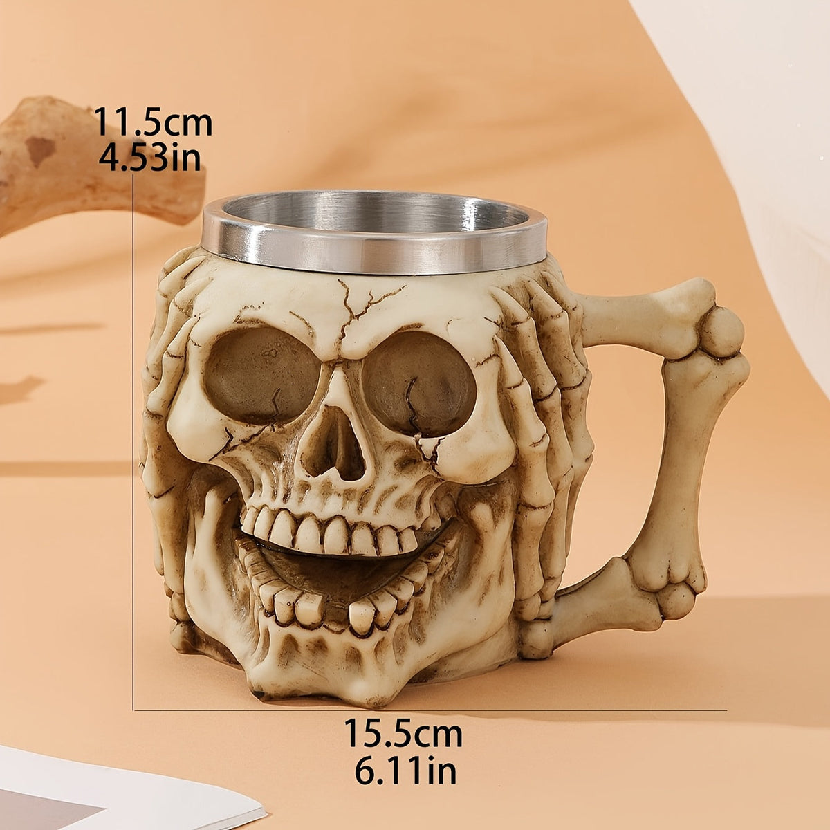 3D Skull Ghost Head Halloween Mug-2