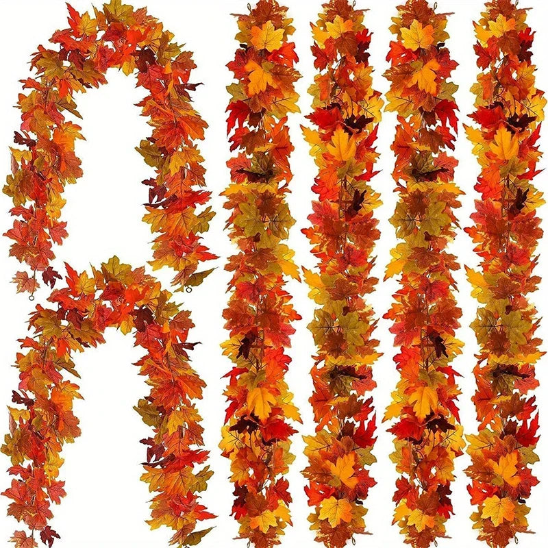 2M Artificial Fall Maple Leaf Garland-0