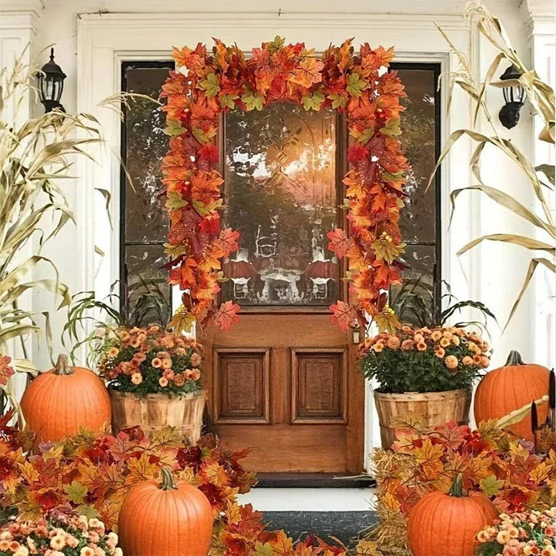 2M Artificial Fall Maple Leaf Garland-2