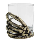 Skeleton Hand Whiskey Glasses | Set of 1 or 2 | Juice Glasses | Drinkware | Statement Barware | Halloween Glasses | Gold, Silver or Antique Finish-4