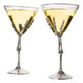 Stemmed Skeleton Martini Glasses Set Of 2 By Skeleton Hand Glasses 9 H Goth Gifts Sk-0