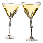 Stemmed Skeleton Martini Glasses Set Of 2 By Skeleton Hand Glasses 9 H Goth Gifts Sk-0