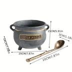 Mini Resin Pot With Black Stand - Witch Cauldron Serving Set-4