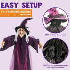 Animated Hanging Witch with Light-Up Eyes-2