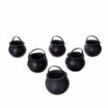 Halloween Decorations My Other Me Mini Cauldrons Black With handles (6 uds) (5 x 7 x 7 cm)-0
