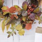 Autumn Glow: LED Light Wreath with Artificial Foliage-4