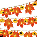 Autumn Maple Leaves Pumpkin Garland With Led-0
