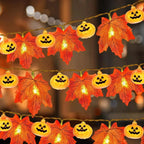 Autumn Maple Leaves Pumpkin Garland With Led-2