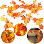 Autumn Maple Leaves Pumpkin Garland With Led-4