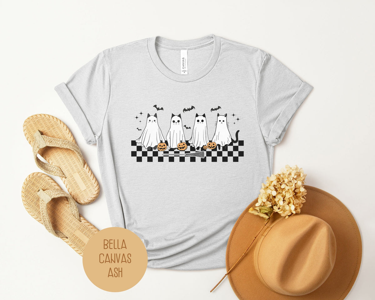 Ghost Cat Halloween Shirt-2