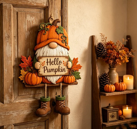 Wooden Pumpkin Door Sign