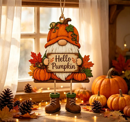 Wooden Pumpkin Door Sign