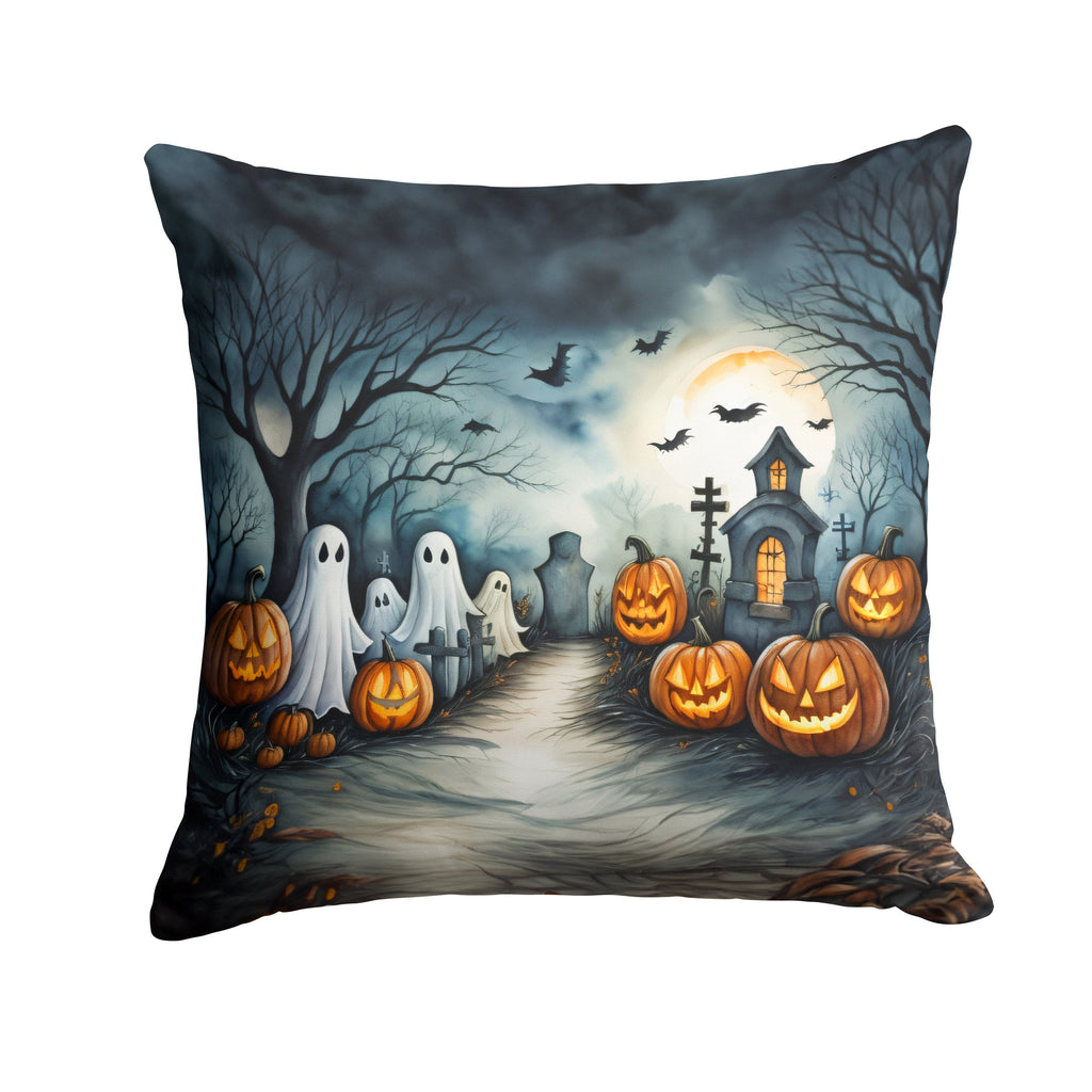 Ghosts Spooky Halloween Throw Pillow-0