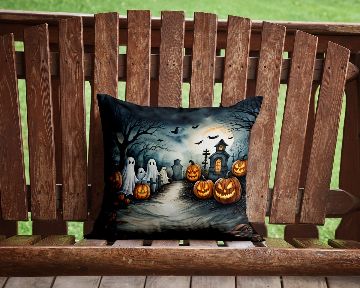 Ghosts Spooky Halloween Throw Pillow-1