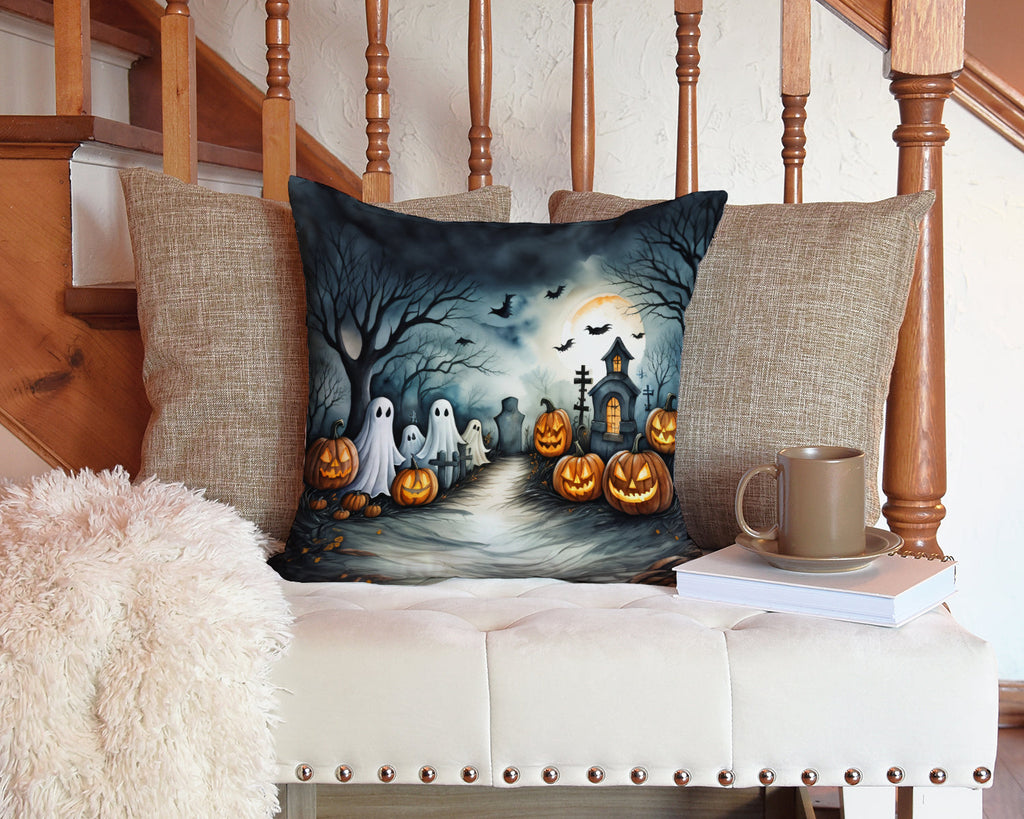 Ghosts Spooky Halloween Throw Pillow-2
