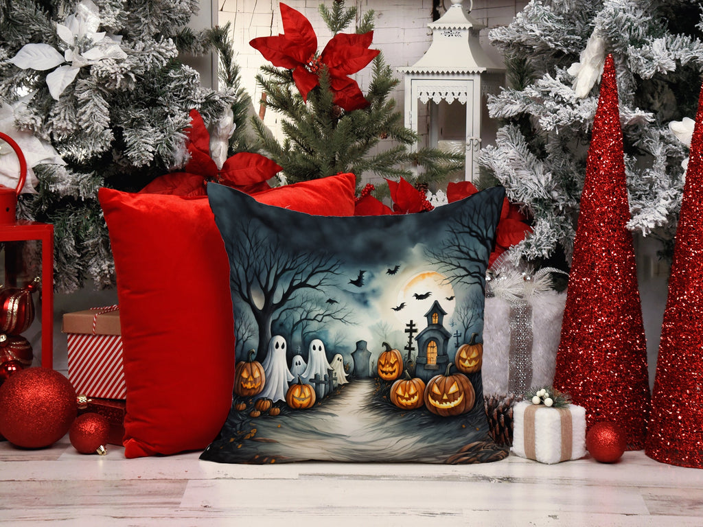 Ghosts Spooky Halloween Throw Pillow-4