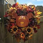 NNEOBA Halloween Pumpkin Mickey Wreath-4