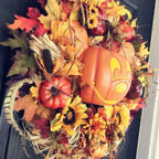NNEOBA Halloween Pumpkin Mickey Wreath-3