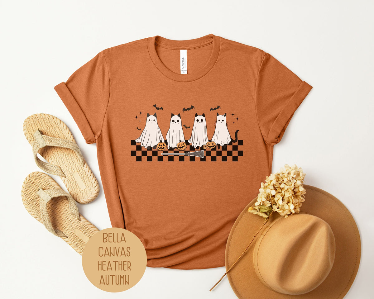 Ghost Cat Halloween Shirt-4