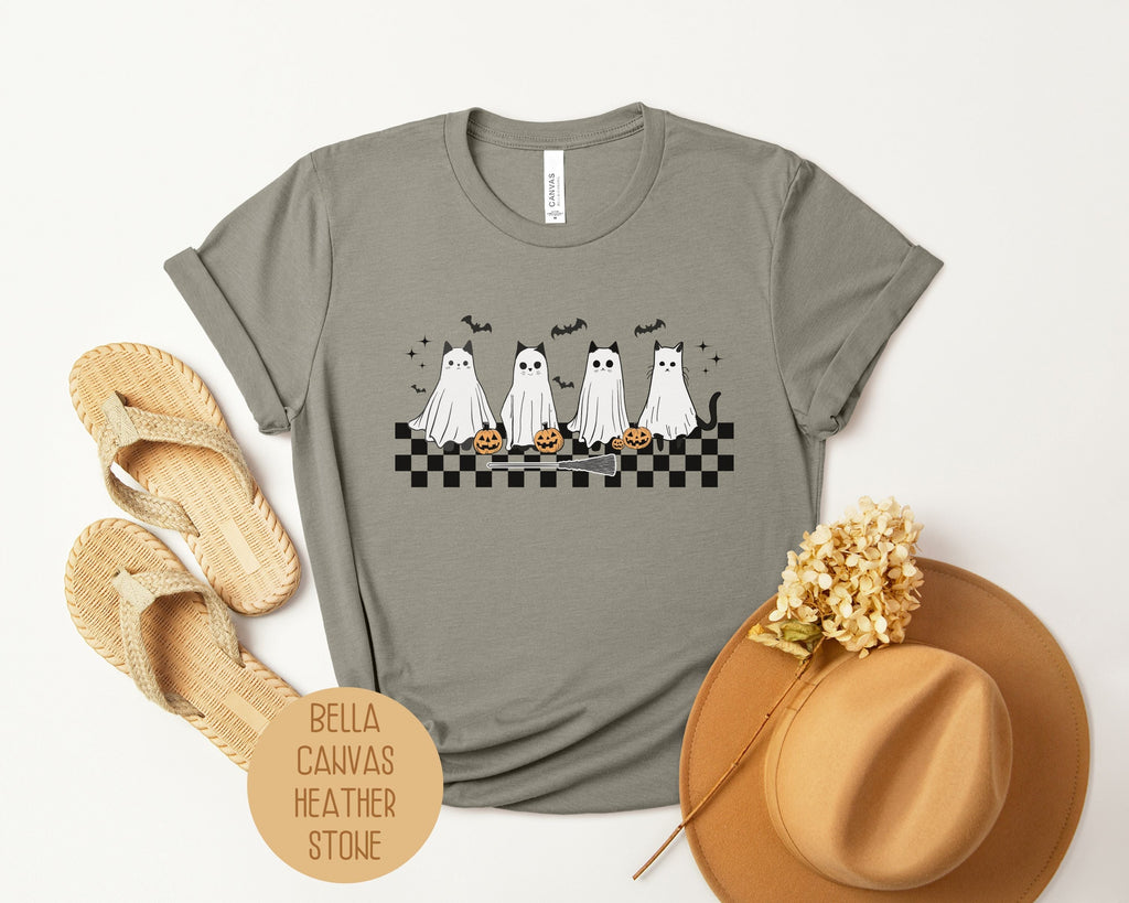 Ghost Cat Halloween Shirt-0