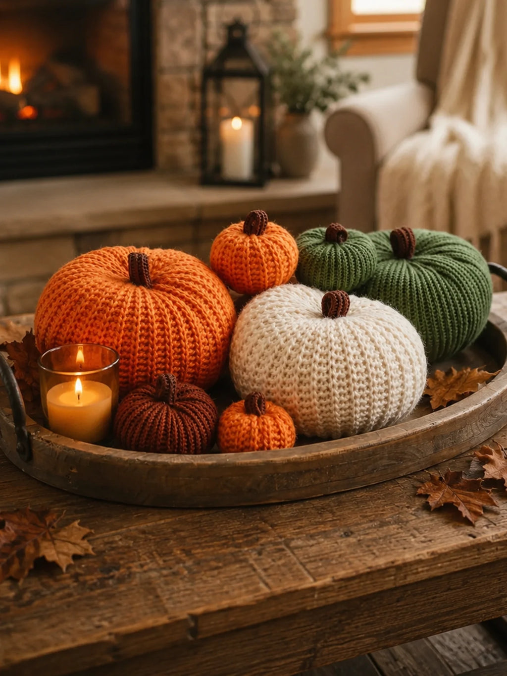 Knitted Pumpkin Set