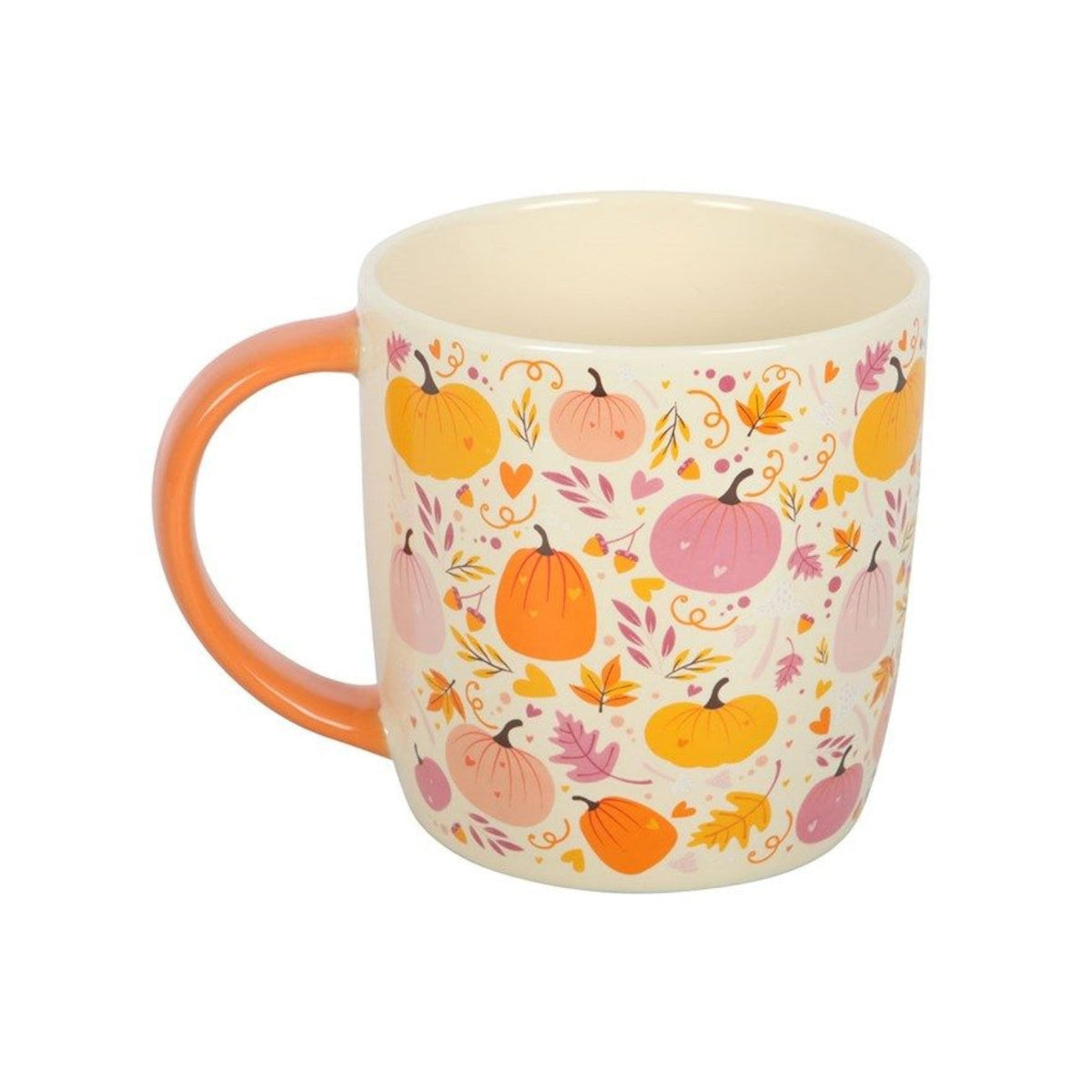 Pink and Orange Pumpkin Print Mug-0