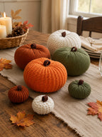 Knitted Pumpkin Set