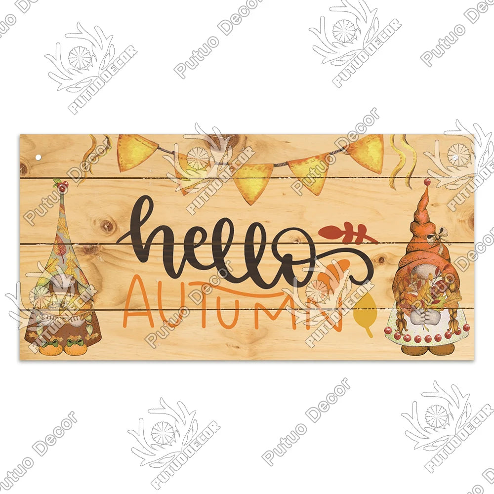Plaque Bois "Bienvenue Automne"