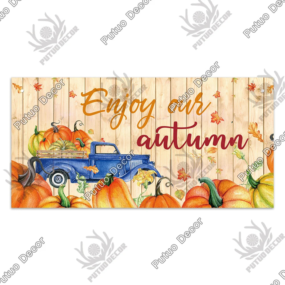 Plaque Bois "Bienvenue Automne"