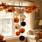 Velvet Pumpkin Hanging Ornament with Burlap Bow-1