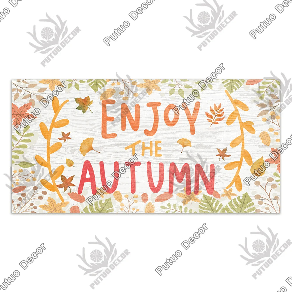 Plaque Bois "Bienvenue Automne"