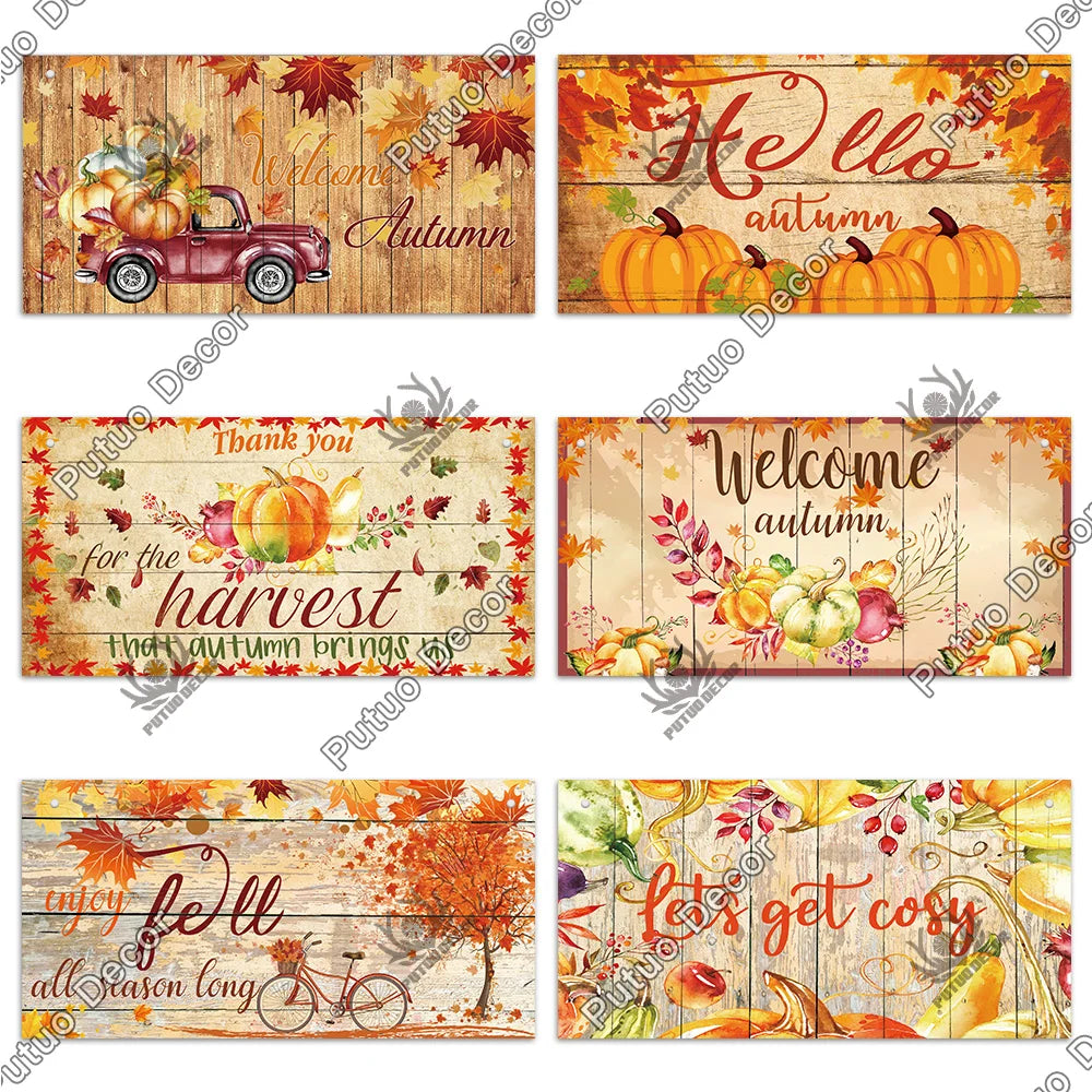 Plaque Bois "Bienvenue Automne"