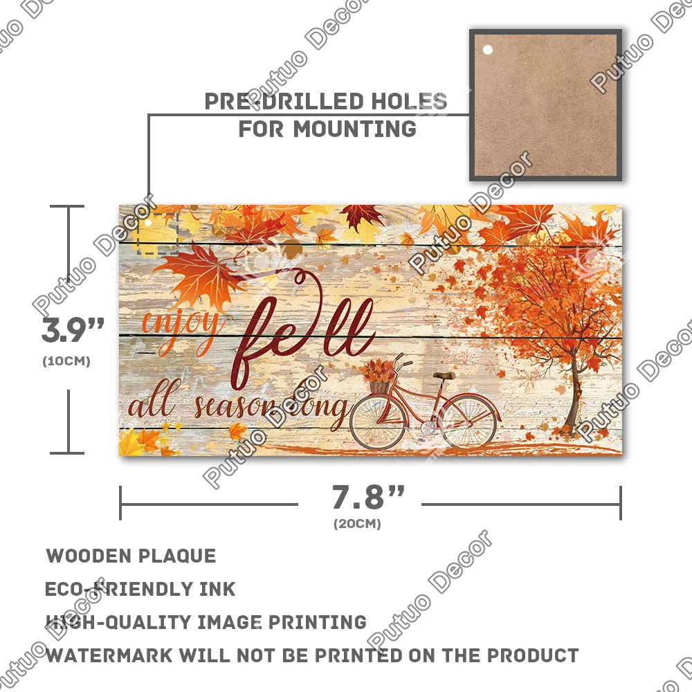 Plaque Bois "Bienvenue Automne"
