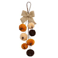 Velvet Pumpkin Hanging Ornament with Burlap Bow-0