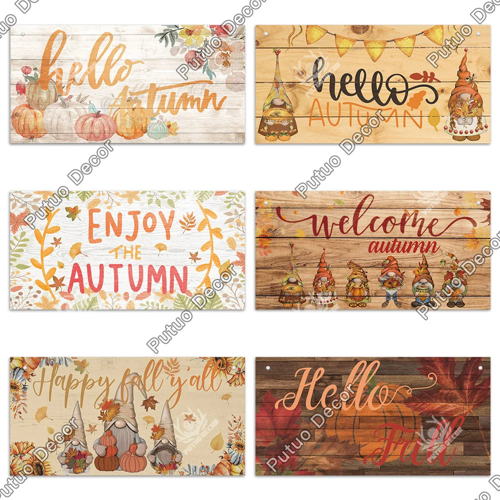 "Welcome Autumn" Wooden Sign