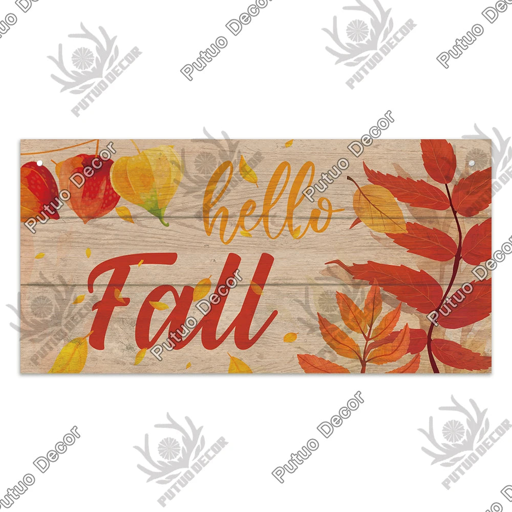 Plaque Bois "Bienvenue Automne"